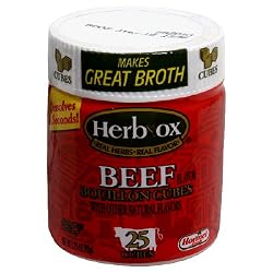 Herbox Beef Boullion Cube, 25-Cube Canister (Pack of 6)