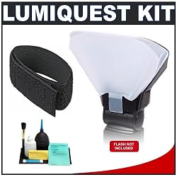 LumiQuest ProMax 6 Piece 80-20 Bounce Flash System + Cinch Strap + Accessory Kit for Canon 220EX 270EX 430EX 580EX II, Nikon SB-400 SB-600 SB-800 SB-900, Olympus FL-20 FL-36 FL-50, Pentax AF-360FGZ AF-540FGZ Flashes
