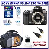 Sony Alpha DSLR-A550 14.2MP Digital SLR Camera (Body Only) + 8GB Memory Card + High-Definition Multimedia Interface Cable + Standard Accessory Pack # 1