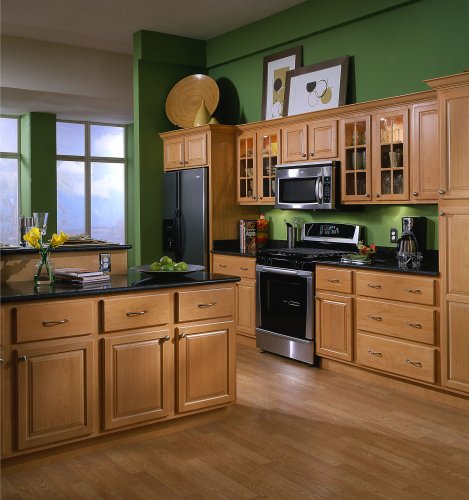 All Wood Cabinetry W930L-VHS 9-Inch Wide by 30-Inch High, Factory Assembled - Ready to Install All Wood Kitchen Cabinet, Vermont Honey Spice Maple