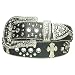 New Black Rhinestone Studded Cross Leather Belt M 34 36