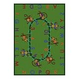 Educational Monkey Business Green Kids Rectangle Rug Size