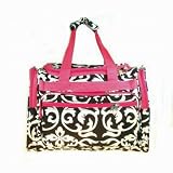 Damask Hot Pink Duffel 16 Inch
