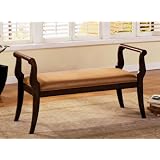 Solid Wood Settee Cushion Bench with Arm