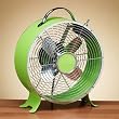 12.5" Colorful Margarita Green Vintage Style Metal Table Fan