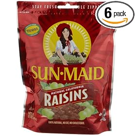Sun Maid California Raisins, 12-Ounce Pouches (Pack of 6)