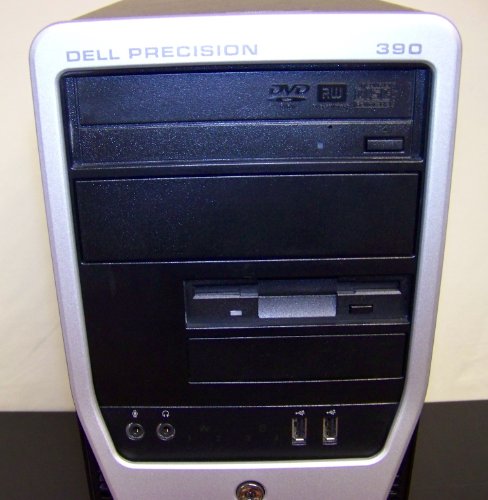 Dell Precision 390 Workstation Tower, Extremely Powerful Intel 3.4GHz Dual Core CPU Processor (3.0GHz x 2 Cores), Intel Top of the Line CPU, 3GB DDR2 Dual Interlaced High Performance Memory, Large 500GB Super Fast 7200RPM SATA Hard Drive, DVDRW/CDRW Burns DVD'S and CD's, Burn and Watch DVD Movies, ATI High Density Dual Output PCIe Graphics Video. Intregrated Nic/Audio, Wireless Capable (Adapter Sold Separately), XP Professional with COA and Restore Disk Included, Vista and Windows 7 Capable