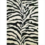 Shaggy Zebra Black Shag Rectangular Rug Size: 33" x 47"