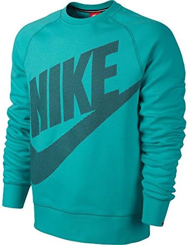 Nike Aw77 Logo Fleece Men's Crewneck Sweatshirt Teal/Black 620591-388 (Size XL)