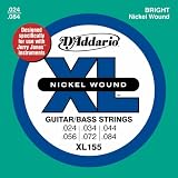 D'Addario XL155 Nickel Wound Electric Guitar/Bass Strings, Jerry Jones, 24-84