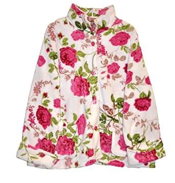 La Cera Women's Floral Fleece Bed Jacket Plus Size at Amazon Womenâs Clothing store: