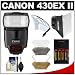 Canon Speedlite 430EX II Flash with Softbox + Bounce Diffuser + (4) Batteries & Charger + Accessory Kit for EOS 60D, 7D, 1D X, 1D, 1DS, 5D Mark II III, Rebel T4i, T3i, T3 Digital SLR Camera
