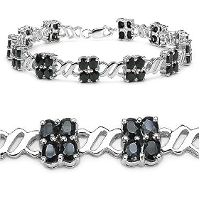 12.00 Carat Genuine Sapphire Silver Bracelet by JewelzDirect