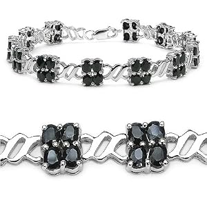 12.00 Carat Genuine Sapphire Silver Bracelet by