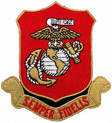 US Marine Corps Embroidered Patch USMC Military Semper Fi Fidelis Shield Iron-On Emblem