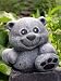 Steinfigur Tierfigur Bär teddy schiefergrau