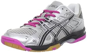 ASICS Women's GEL-Rocket 6 Volleyball Shoe,Silver/Black/Pink,8 M US