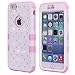 iPhone 6S Case, KAMII 3 Layers Verge Hybrid Soft Silicone Hard Plastic Triple Quakeproof Drop Resistance Protective Case Cover for Apple iPhone 6/6S (White Pink)