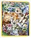 NEW FLEECE BLANKET,THROW, QUILT with Cats, Kittens and flowers-so cute