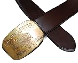 Polo Ralph Lauren Mens Brown Leather Brass Hunting Dogs Belt 36