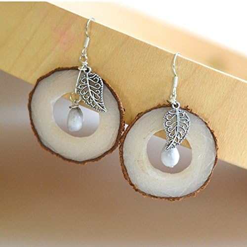 Women's Rustic Natural Tagua Earrings Handmade Eco Zambia Africa Fair Trade