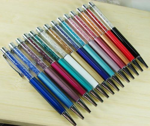 14 PCS Crystal Ball Point Pens Lady Style in 14 Color + Additional 14 Refills