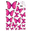 Nursery Easy Apply Wall Sticker Decorations - Flock of Vibrant Fuchsia Butterflies
