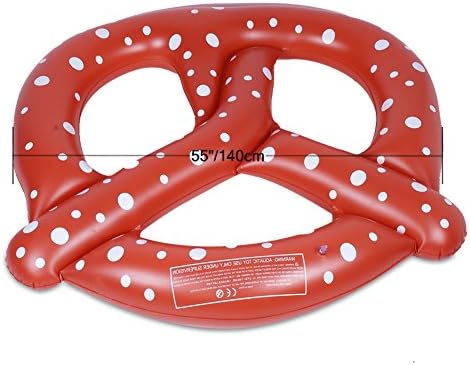 Giant Pretzel Float Inflatable Ride-on Bread Water Toy Donut Pool Floating Seat Raft Lounger Large 3-Person Floatie for Adults &amp; Kids Chocolate 55''