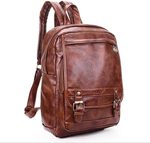 New Casual Fashion Retro Cool College Brown Backpack Hiking Travel Camping Bag (Brown)