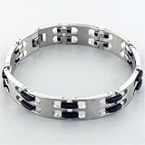 Stainless Steel With Rubber Interlinks Bracelets