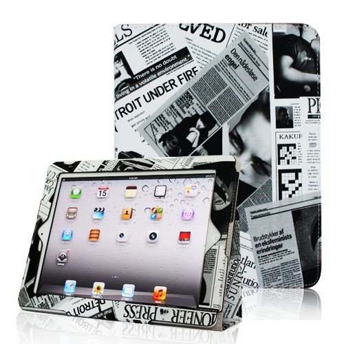 Fintie Foilo Case Cover for iPad 4th Generation With Retina Display, the new iPad 3 & iPad 2 (Automatic Wake/Sleep) - Newspaper On Sale