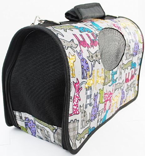 Comfort Carrier Soft-Sided Pet Sherpa Carrier With Carry Handle - Gucci Cats Grey - Large