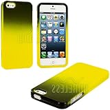 myLife (TM) Yellow + Black Two Tone Series (2 Piece Snap On) Hardshell Plates Case for the iPhone 5/5S (5G) 5th Generation Touch Phone (Clip Fitted Front and Back Solid Cover Case + Rubberized Tough Armor Skin + Lifetime Warranty + Sealed Inside myLife Authorized Packaging) 