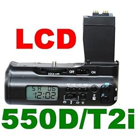 NEEWER® Professional Grade Battery Pack / Vertical LCD Grip for Canon EOS Rebel T2i - Capacity to Hold 2 LP-E8 or 6 AA Batteries