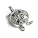 1 pc Rhodium On 925 Sterling Silver 12mm Flower Filigree 2-strand Round Pearl Box Clasp / Link Connector Switch / Findings