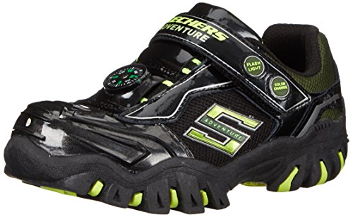 Skechers Kids Damager II-Adventurer Light-Up Sneaker ,Black/Lime,13 M US Little Kid