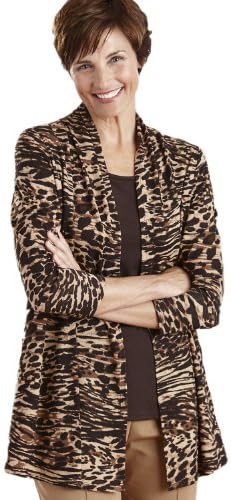 Cathy Daniels Animal Print Two-Fer, Brown, X-Large