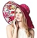 Bienvenu UPF 50+ Women Large Brim Sun Hat,Foldable Roll up Beach Visor Gardening Caps