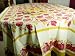 Mas d'Ousvan French Design Block Print Vibrant red Pomegranate flower tablecloth 71 by 128 inch + 12
