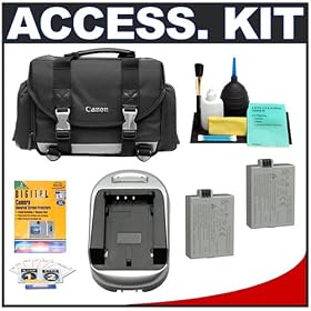 Canon 200DG Digital SLR Gadget Bag + Two Spare LP-E5 Batteries + Charger + Cameta Bonus... by Canon