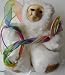 Robert Raikers Bear Over the Rainbow Stuffed Animal - Made with wood and plush - 7 1/2 inches tall
