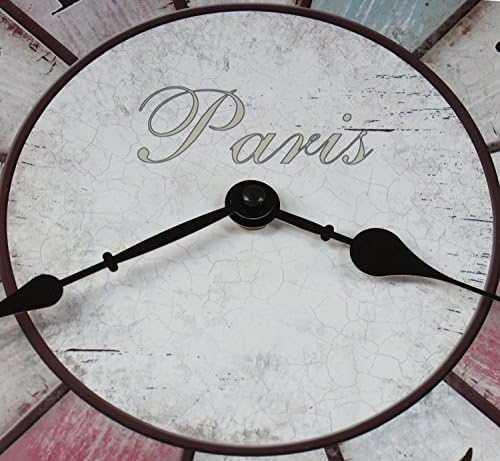 Decorative Oversize Wall Clock 21 inches | Rustic Paris Bistro Style with Bronze Bezel