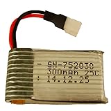 【ノーブランド品】3.7V電圧300mAhの容量帯ソケットのリチウム電池752030