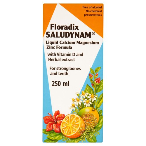 Floradix Saludynam Liquid Calcium/ Magnesium/ Zinc and Vitamin D Formula 250ml