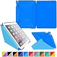 roocase iPad Air 2 Case - Origami 3D iPad Air 2 2014 Slim Shell Case Smart Cover with Sleep / Wake [Features Landscape, Portrait, Typing Stand] for Apple iPad Air 2 (2014) 6th Generation Latest Model, Pacific Blue / Barbados Blue