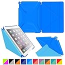 roocase iPad Air 2 Case - Origami 3D iPad Air 2 2014 Slim Shell Case Smart Cover with Sleep / Wake [Features Landscape, Portrait, Typing Stand] for Apple iPad Air 2 (2014) 6th Generation Latest Model, Pacific Blue / Barbados Blue