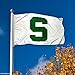 MSU White Michigan State Spartans University Large College Flag