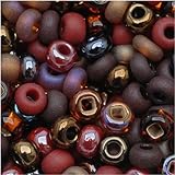 Czech Seed Beads 8/0 Chocolate Mud Pie Mix Brown (1 Ounce)