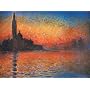 Claude Monet (Sunset in Venice) Framed Art Poster Print - 11" X 14"