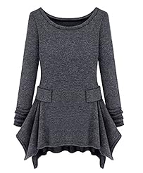 Long Sleeves Flared-Skirt Chiffon/Cotton/Knit Spring Bodycon Dress/Tunic 